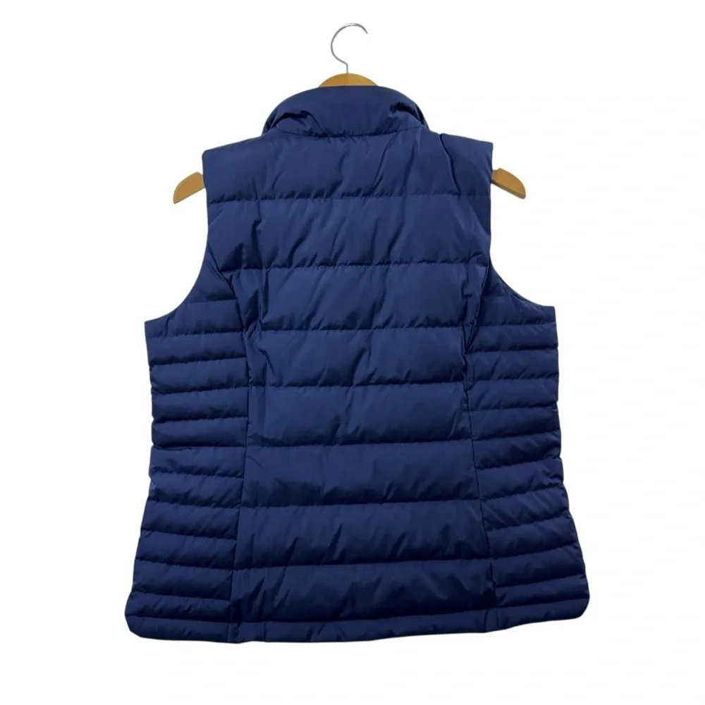 Lands’ End Women’s Navy Puffer Vest Quilted Zip Front Size M Cozy Winter Outdoor - Picture 2 of 8